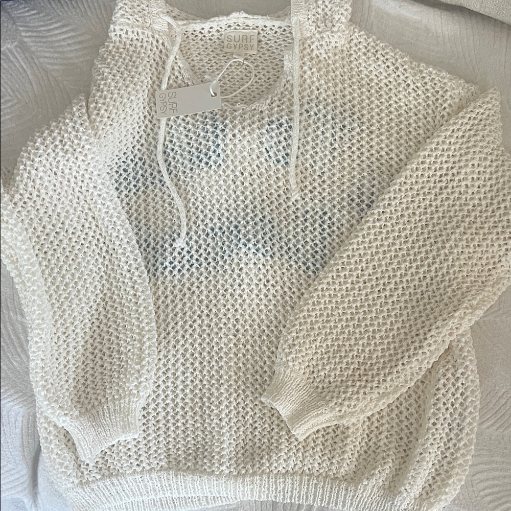 Surf Gypsy Cream Knit Hoodie